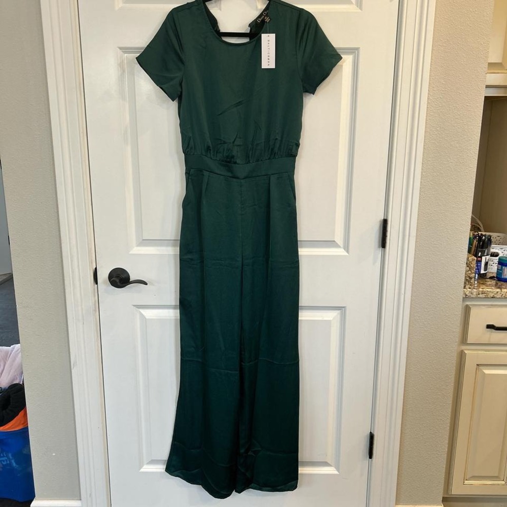 baltic born new green silky jumpsuit womens medium